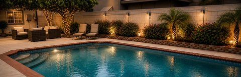 Private heated swimming pool at Elijah's House residential rehab in Pasadena, CA